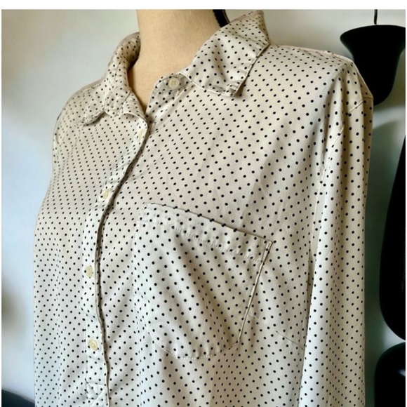Merona White Polka Dot Blouse Size XXL Juniors - Picture 10 of 12